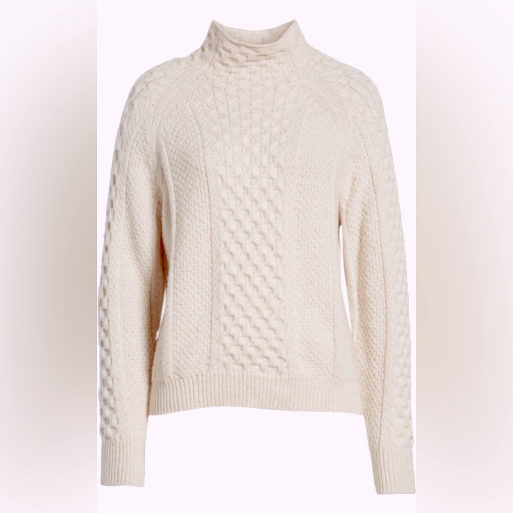 Vince. Wool heavy weight cream sweater, size medium